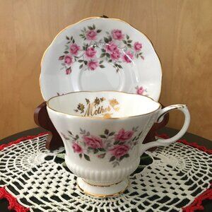 Royal Albert England Bone China Mother’s Day Teacup Saucer Gold Trim